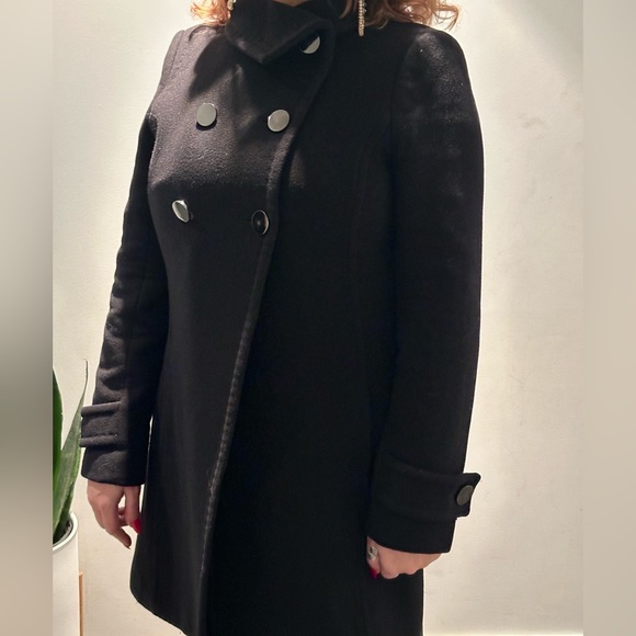 Babaton Cashmere & Wool Coat, Black, Size L - Picture 5 of 8